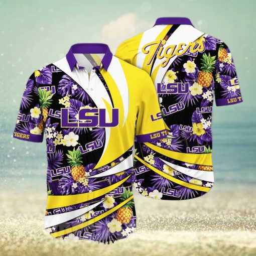 LSU TIGERS NCAA Floral 3D All Over Printed Hawaiian Shirt