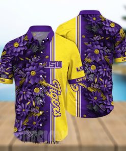 LSU TIGERS NCAA Floral Full Printed 3D Hawaiian Shirt