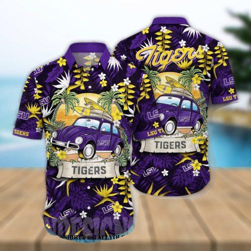 LSU TIGERS NCAA Floral Tropical All Over Printed 3D Hawaiian Shirt