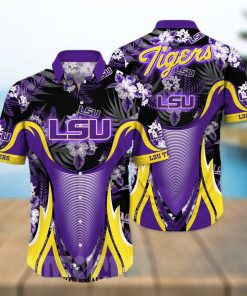 LSU TIGERS NCAA Flower Full Printing Unisex Hawaiian Shirt