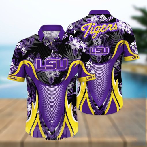 LSU TIGERS NCAA Flower Full Printing Unisex Hawaiian Shirt