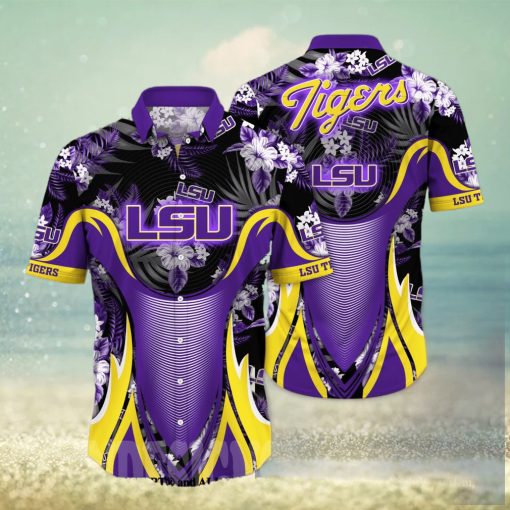 LSU TIGERS NCAA Flower Full Printing Unisex Hawaiian Shirt