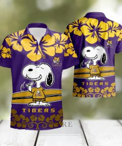 LSU Tigers 26amp3B Snoopy Short Sleeve Hawaiian Shirt