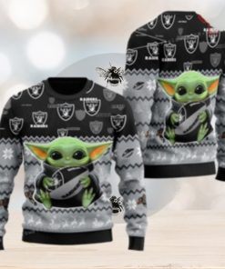 Las Vegas Football Baby Yoda For American Football Fans Ugly Sweater Christmas Party