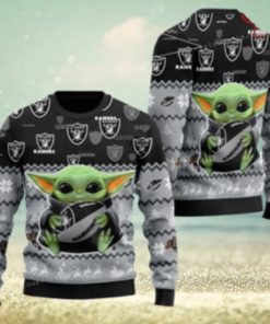 Las Vegas Football Baby Yoda For American Football Fans Ugly Sweater Christmas Party