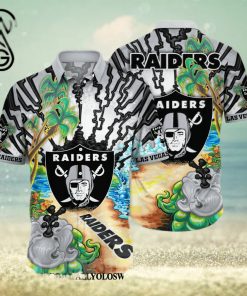 Las Vegas Raiders Mens Hawaiian Shirts Summer Short Sleeve Tee Tops Beach  Shirt