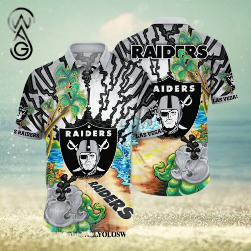 Las Vegas Raiders NFL Flower Classic Full Printed Hawaiian Shirt