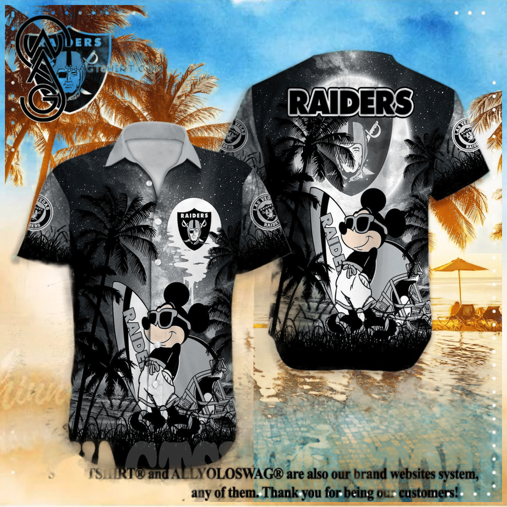 Oakland Raiders Nfl Custom Hawaiian Shirt Short T Shirt Hawaiian Pattern  Print - Limotees