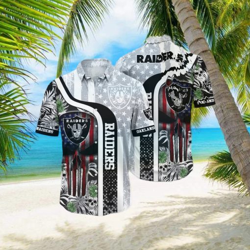 Las Vegas Raiders Skull Halloween NFL Celebrate Football Season With Aloha Spirit Hawaiian Shirt