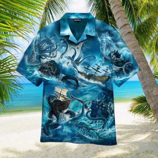 Legend Octopus Attacking The Ship Hawaiian Shirt