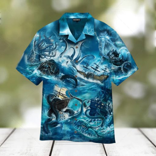 Legend Octopus Attacking The Ship Hawaiian Shirt