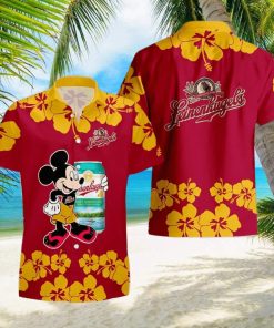 Leinenkugel’s Mickey Mouse Hibicus Flower Gift Hawaiian Set Shirt