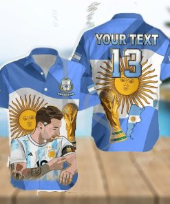 Lionel Messi Argentina Champions Personalized Hawaiian Shirt