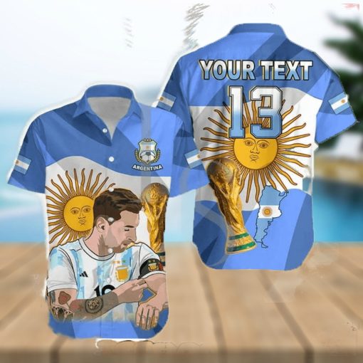 Lionel Messi Argentina Champions Personalized Hawaiian Shirt