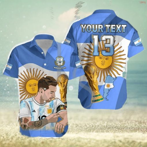 Lionel Messi Argentina Champions Personalized Hawaiian Shirt