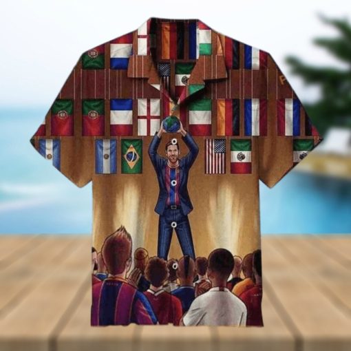 Lionel Messi The Goat Hawaiian Shirt Summer Beach Gift