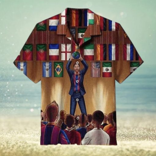 Lionel Messi The Goat Hawaiian Shirt Summer Beach Gift