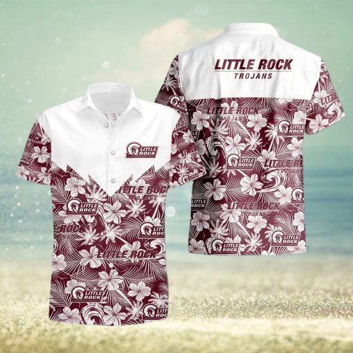 Little Rock Trojans 3D Hawaiian Shirt Tropical Seamless NCAA Summer Beach For Fans Gift