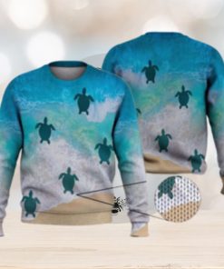 Little Turtles Back To Ocean 3D Full Print Ugly Sweater Christmas Gift Sweater