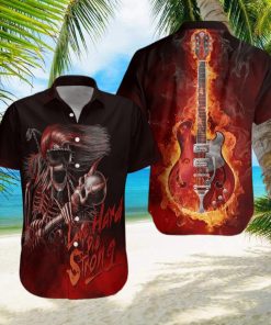 Live Hard Die Strong Skull Guitar Hawaiian Aloha Shirts