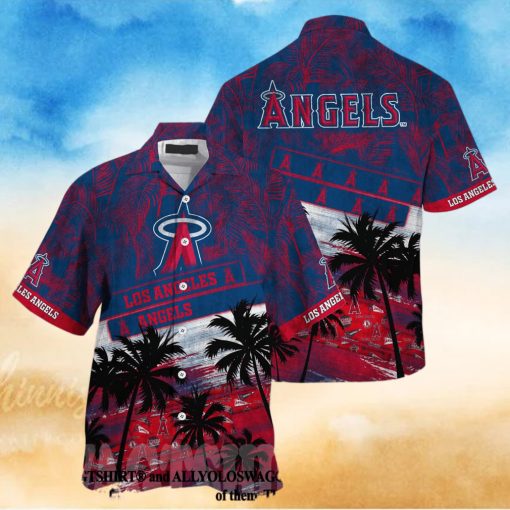 Los Angeles Angels MLB Palm Tree Pattern Full Print Hawaiian Shirt