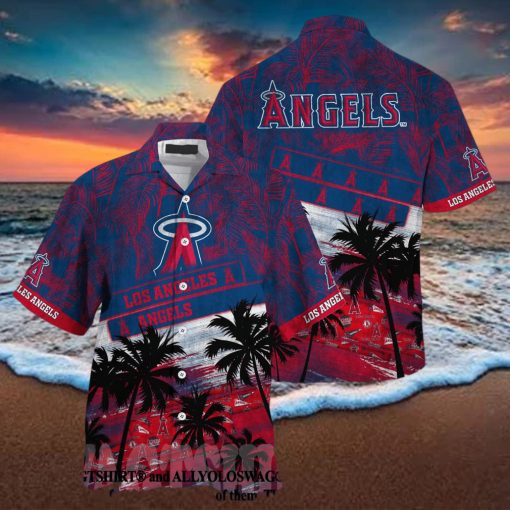 Los Angeles Angels MLB Palm Tree Pattern Full Print Hawaiian Shirt