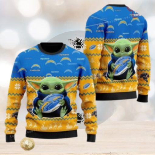 Los Angeles Charger Baby Yoda Ugly Christmas Sweater