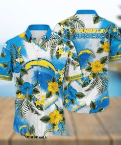 Los Angeles Chargers NFL Floral Full Printed 3D Hawaiian Shirt