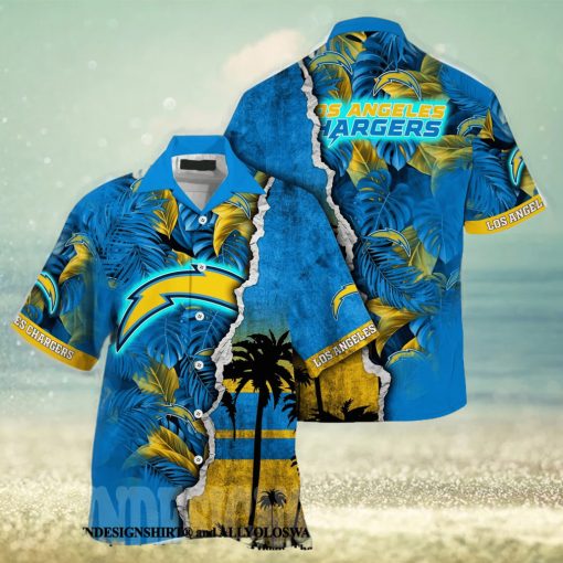 Los Angeles Chargers NFL Flower All Over Print Unisex Hawaiian Shirt