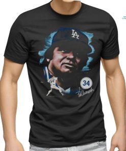 Men's Los Angeles Dodgers Fernando Valenzuela Mitchell & Ness Black  Cooperstown Collection Portrait T Shirt - Limotees