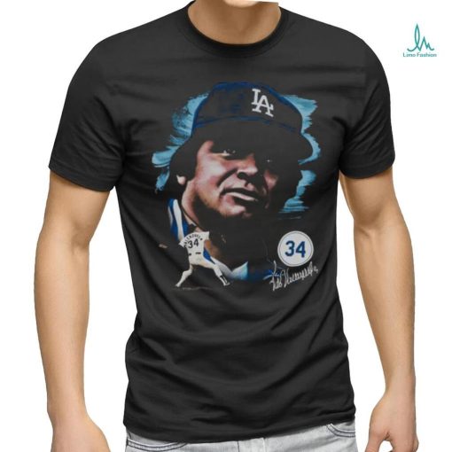 Los Angeles Dodgers Fernando Valenzuela Mitchell & Ness Black Cooperstown Shirt