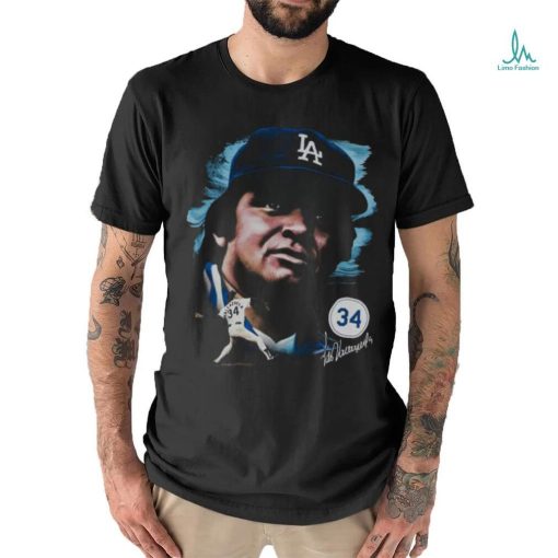 Los Angeles Dodgers Fernando Valenzuela Mitchell & Ness Black Cooperstown Shirt