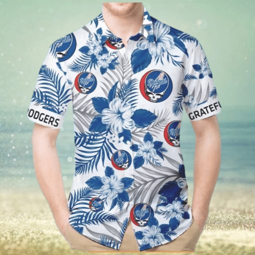 Los Angeles Dodgers Grateful Dead Button Up Hawaiian Shirt  LA Dodgers Hawaiian Shirt