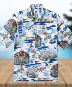 Los Angeles Dodgers Logo Hawaiian Shirt Cheap Men Dodgers Baseball Apparel Dodgers Stadium Pattern