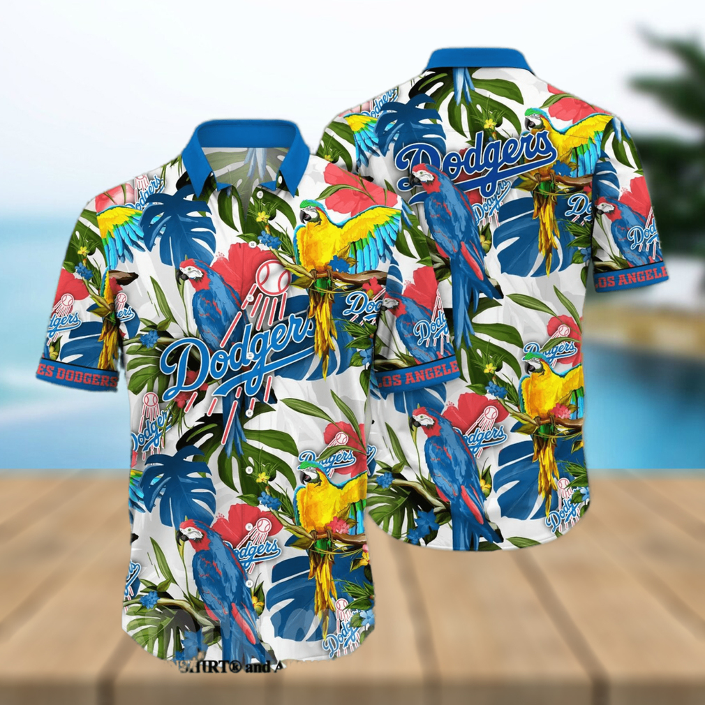 Los Angeles Dodgers Logo Hawaiian Shirt Cheap Men Dodgers Baseball Apparel  Tropical Pattern Plus Size
