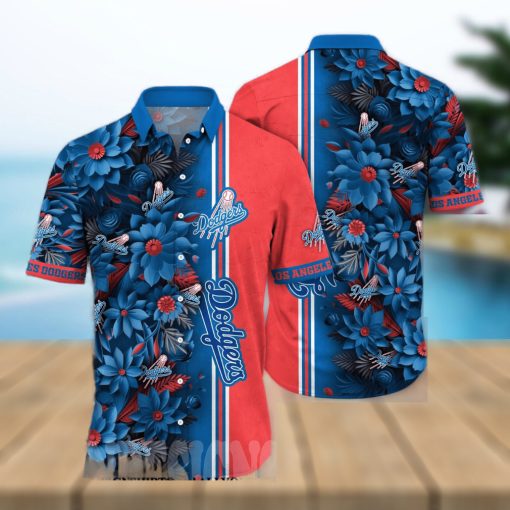 Los Angeles Dodgers MLB Flower 3D Full Print Hawaiian Shirt