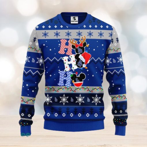 Los Angeles Dodgers MLB Team HoHoHo Mickey Funny Xmas Christmas Gift Men And Women Ugly Christmas Sweater