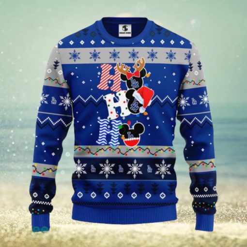 Los Angeles Dodgers MLB Team HoHoHo Mickey Funny Xmas Christmas Gift Men And Women Ugly Christmas Sweater