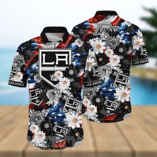 Los Angeles Kings NHL Independence Day Full Printed 3D Hawaiian Shirt