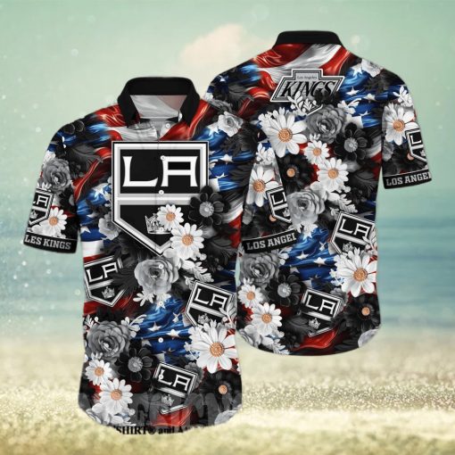 Los Angeles Kings NHL Independence Day Full Printed 3D Hawaiian Shirt