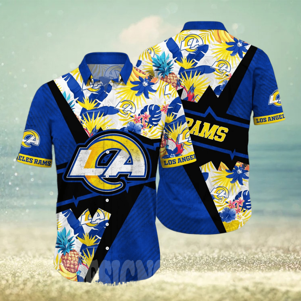 Los Angeles Rams NFL Hawaiian Shirt Vintage US Flag Graphic Summer