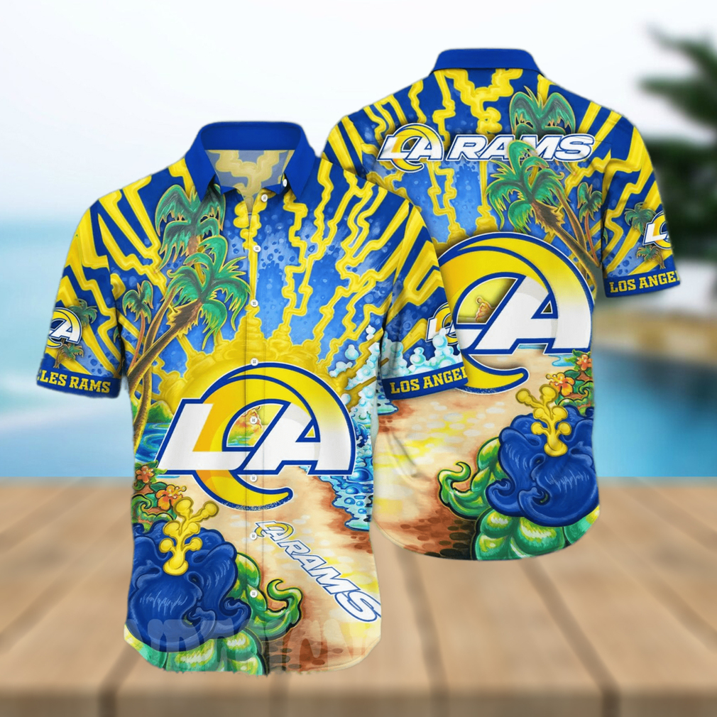 Los Angeles Rams NFL Flower Full Printing 3D Hawaiian Shirt - Limotees