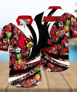 Louisville Cardinals NCAA Floral All Over Print Hawaiian Shirt