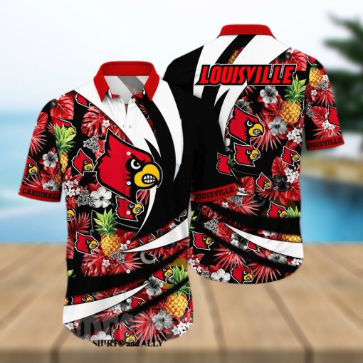 Louisville Cardinals NCAA Floral All Over Print Hawaiian Shirt