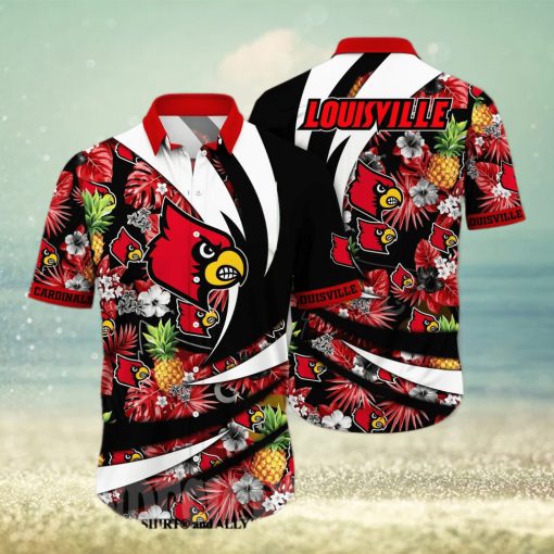 Louisville Cardinals NCAA Floral All Over Print Hawaiian Shirt