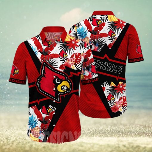 Louisville Cardinals NCAA Flower 3D Full Print Hawaiian Shirt