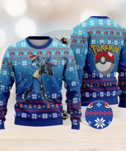 Lucario Lucario Anime Lucario Xmas Pocket Monster Gift Ugly Christmas Sweater For Men And Women