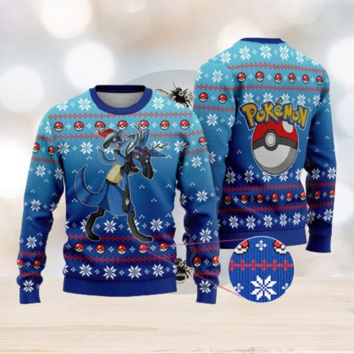 Lucario Lucario Anime Lucario Xmas Pocket Monster Gift Ugly Christmas Sweater For Men And Women