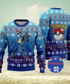 Lucario Lucario Anime Lucario Xmas Pocket Monster Gift Ugly Christmas Sweater For Men And Women