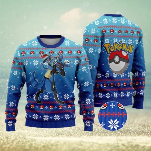 Lucario Lucario Anime Lucario Xmas Pocket Monster Gift Ugly Christmas Sweater For Men And Women